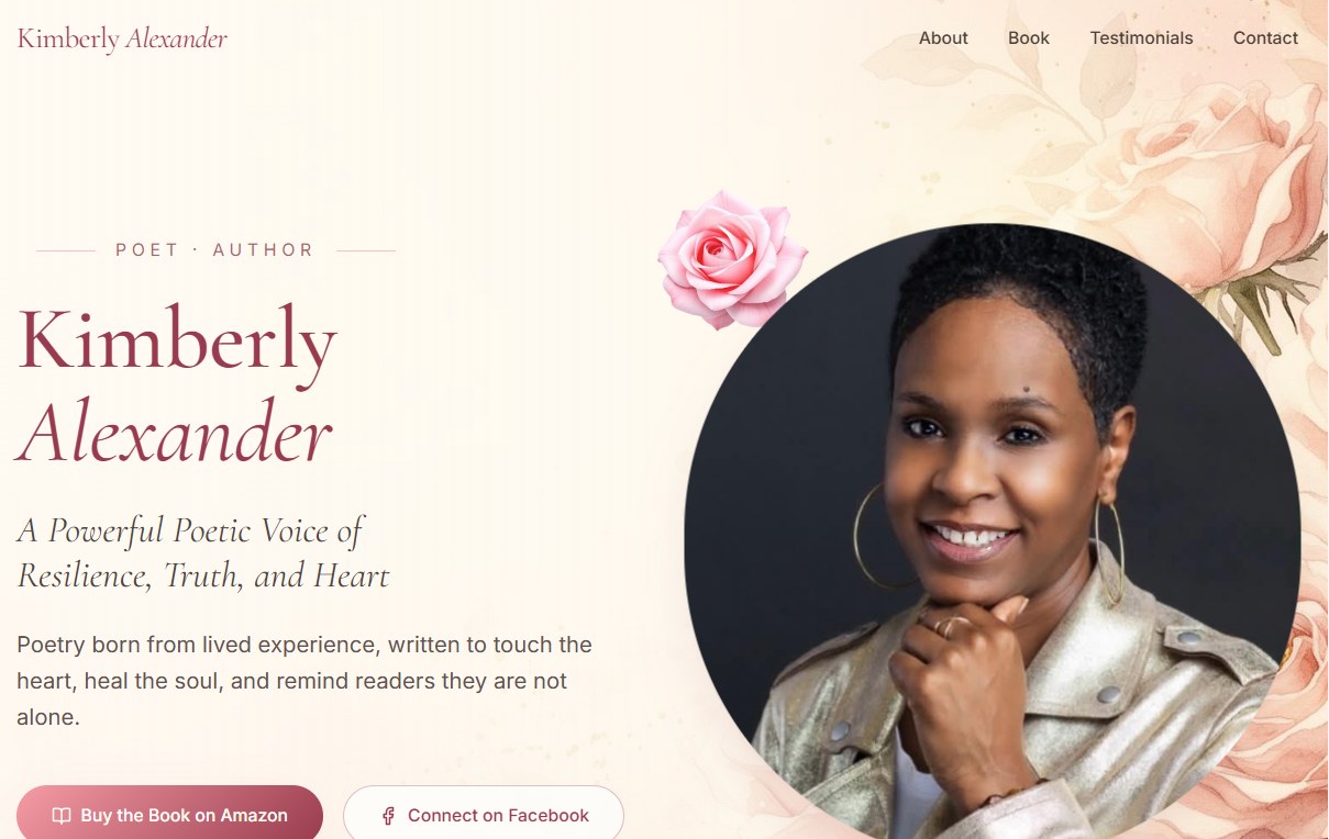 K. Alexander author website homepage design