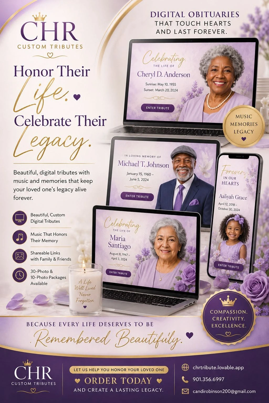 Celebration of Life digital memorial tribute design