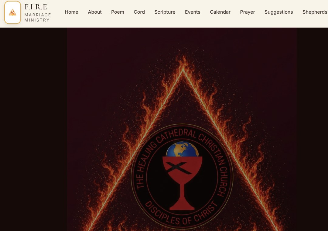 FIRE Marriage Ministry website homepage design