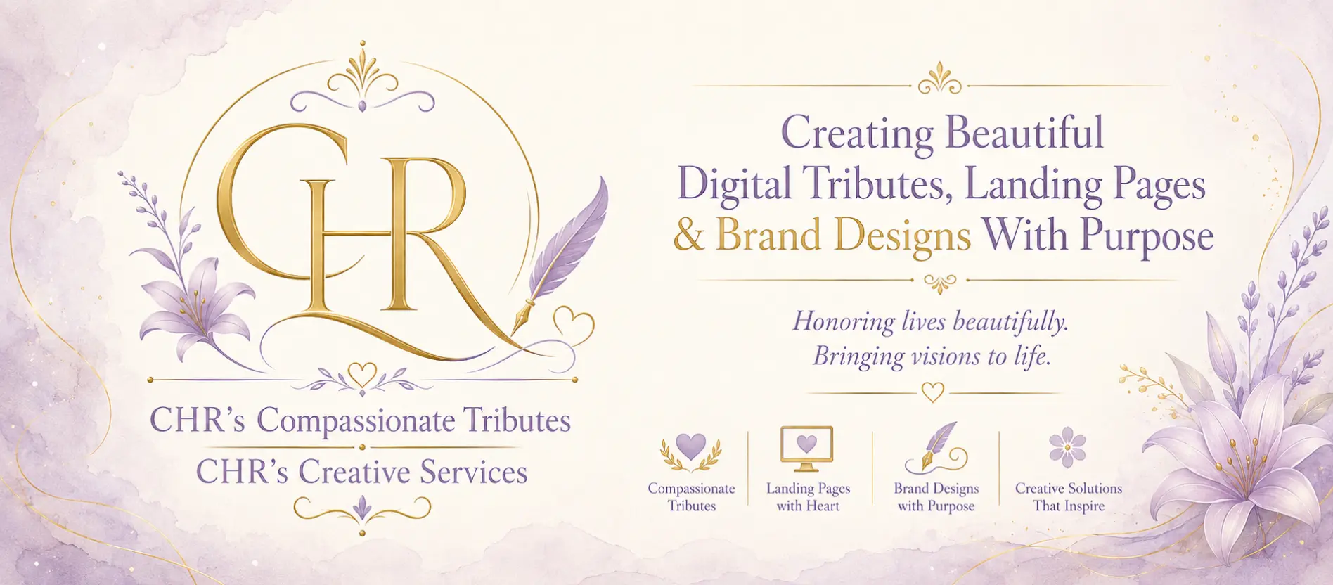 CHR's Compassionate Tributes and CHR's Creative Services brand banner